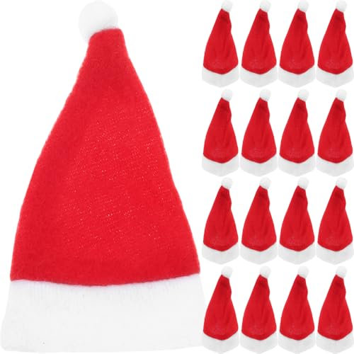 24 STÜCKE Weihnachten Winebottle Cap Tasche Besteck Veranstalter Tasche Gabeln Abdeckungen Tasche Weihnachtsschmuck Mini Weihnachtsmütze Weihnachtsdekor