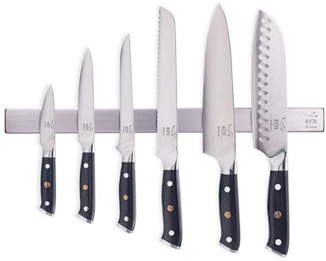 KOI Artisan magnetisk knivhållare för vägg 40 cm (16 tum) – väggmonterat horisontellt knivställ/stång – mångsidig användning knivstång remsa – köksredskapshållare – verktyg och konstorganiserare