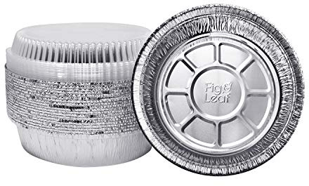 (40 Pack) Premium 8-Inch Round Foil Pans with Plastic Dome Lids l Heavy Duty l Disposable Aluminum Tin for Roasting, Baking, or Cooking