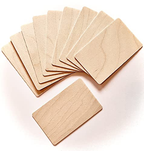 Generisch 10 x Visitenkarten aus Holz, blanko, 86 x 54 x 0,76 mm, Echtholzfurnier, Tischkarten, Namensschilder, Preisschilder, reservierte Schilder für Hochzeit, Geburtstag, Party, Catering