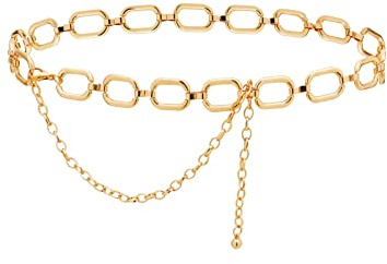 TOPACC Gold Chain Belts for Women Dresses Thick Metal Link Circle Waist Chains Belt for Jeans Skirt Girls Fashion