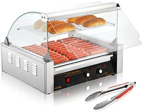 VEVOR Hot Dog Maker Hot Dog Grill Hotdog Rollen Grill Edelstahl 11 Rollen 2,2kW