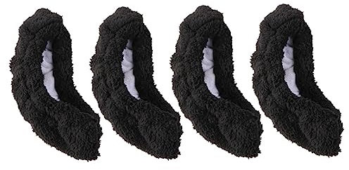 KOMBIUDA 2paar Junge Mädchen Elastische Schlittschuhüberzüge Plüsch Wasserabsorbierendes Handtuch Skate Schutz Für Eishockey Und Schlittschuhlaufen Schwarz