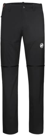 Mammut Mens Outdoor Hiking Zip-Off Pants, Lightweight and Quick-Dry Recycled Stretch Fabric for Mountaineering and Everyday Terrain, Black, US 30