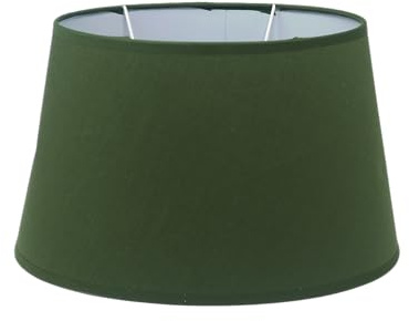 Lampenschirm Stoffschirm Stoff E14 / E27 Fassung oval H 15 cm (grün)