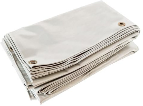 Carport-Plane 4x6 m Cremeweiss - 5 Jahre Garantie TECPLAST - LP506CP - wasserdichte Schutzplane aus PVC für Carports