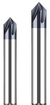 Fasenfräser HRC65 Fasenfräsen Hartmetall-Eck-Fasenfräser aus massivem Wolframkarbid V-Hain-Fräser 90 Grad 2 3 4-Flöten-Schaftfräser(12XR90X60LX4F)