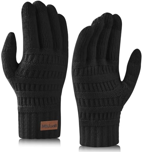 Milduall Guanti Maglia Touchscreen, Guanti invernali Guanti Termici Guanti da dito Guanti Uomo Guanti Ciclismo Guanti per Donne Ragazze All'aperto