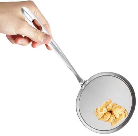 Setaccio per skimmer da forno generico - cucchiaio filtro in rete inox, mestolo colino alimentare con manico portatile rinforzato, per setacciare, scolare, scolare e risciacquare
