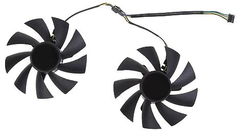Greabuy 2Pcs 87MM GA92A2H DC12V 0.35A 4Pin Graphics Card Fan Radiator for 2070 8GB