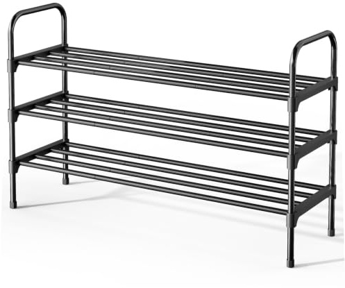 Kitsure Space-Saving Shoe Rack, 71.1cm-3 Tiers, Black
