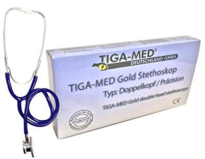 Stéthoscope double tête Bleu foncé 1 pièce double tête stéthoscope à double tête Pieces Detachees de de Tiga-Med