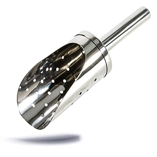 Kerafactum Eisschaufel Schaufel für Crash Ice Edelstahl - EIS Würfel Schaufel ist Laser gelocht perfekt für Eiswürfel EIN Eiswürfeldosierer Ice Scoop praktisches Cocktail Zubehör kühle Drinks