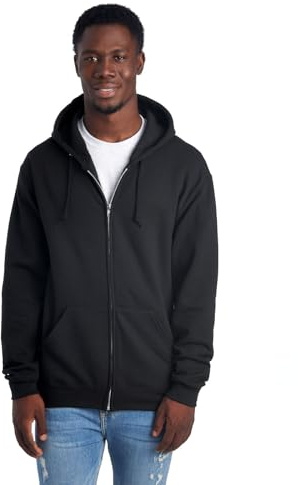 Jerzees -Men's NuBlend -Fleece -Sweatshirts & -Hoodies, Full Zip-Black, 3X-Large