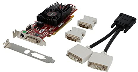 VisionTek Radeon 4350 SFF 512MB DDR2 (2x DVI-I, TV Out) with 2x DVI-I to VGA Adapter Graphics Card - 900273