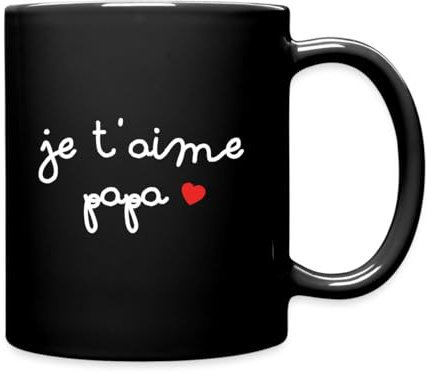 Spreadshirt Je T'Aime Papa Cœur Tasse Mug, taille unique, noir