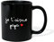 Spreadshirt Je T'Aime Papa Cœur Tasse Mug, taille unique, noir
