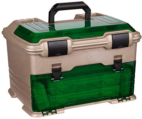 Flambeau Outdoors T5 Multiloader Tackle Box, Fishing Organizer with Tuff Tainer Boxes Included, Green/Gold