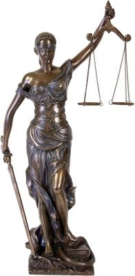 MCM Justitia, Bronce, 45 cm Grande, Diosa de la Justicia, Figura
