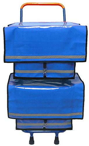 Palatis Zeitungsroller Zeitungswagen Multi 2 mit Zwei blauen Zeitungstaschen aus LKW-Plane, Zustellerbedarf