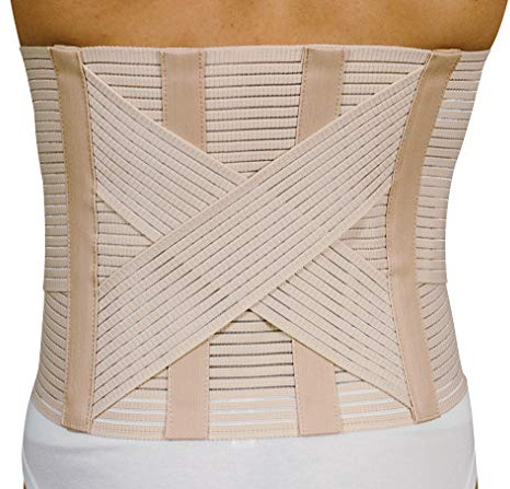 MANIFATTURA BERNINA Sana 5175 (Taglia 6) - Fascia Elastica Schiena Corsetto Lombare Ortopedico steccato millerighe