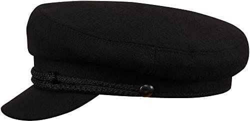 Sterkowski Maciejowka Model 3 Mütze | Wolle Schirmmütze für Männer und Frauen | Schirmmütze Herren Wollmütze Herren Elbsegler Mütze Herren Schildmütze Herren Fiddler Cap 58 cm Schwarz