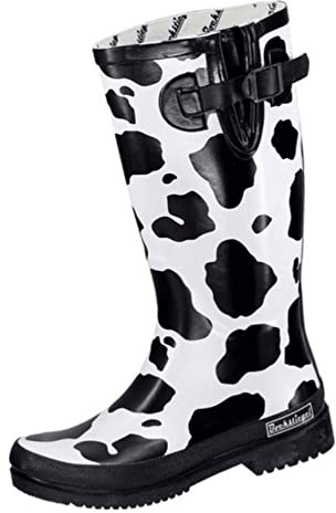 Bockstiegel Stivali di gomma da donna mucca, Nero , 40 EU