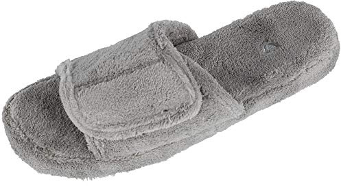 Acorn Men's Adjustable Spa Slide Slipper, Grey, 9-10