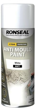 Ronseal QDAMAWM 6 Year Anti Mould Spray Aerosol White Matt 400ml