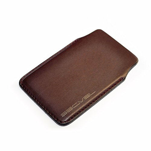 Estuche protector de cuero patentado | RFID NFC y bloqueador de campos magnéticos contra el robo de datos | Protección de tarjetas para tarjetas de crédito, tarjetas de débito, tarjetas de identidad | Protección de datos al 100 % comprobada por CTC/advanced (miembro de RW TÜV Group) | Rojo