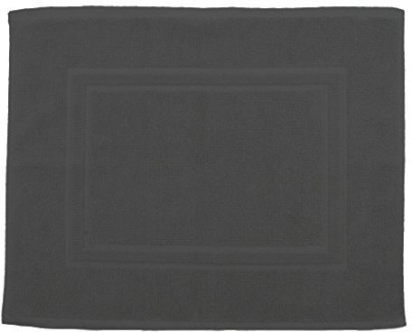 Julie Julsen Badvorleger 50 x 40 cm Premium Qualität 900 gm2 in aktuellen Farben und 4 Größen aus Baumwolle Badematte Badteppich Duschvorleger Design Doppel Rahmen Anthrazit
