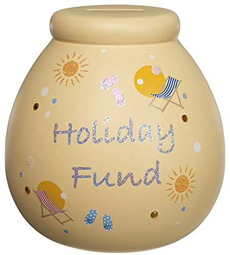 Pot of Dreams Hand Painted Giant Holiday Fund Box Save And Smash Handcrafted Ceramic Money Box Eco Freindly & Recyclable Piggy Bank Perfect Decorative Gift and Saving for holiday & Travel Plans