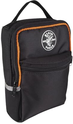 Klein Tools 69408 Elektriker, Handwerker, Techniker Werkzeugtasche unbestueckt (B x H x T) 177, Large, Schwarz/Orange