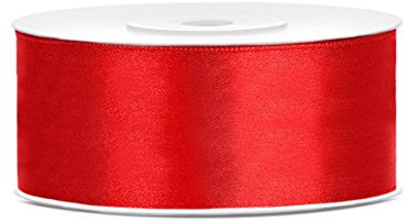 Cinta de raso rojo 25 mm 25 m