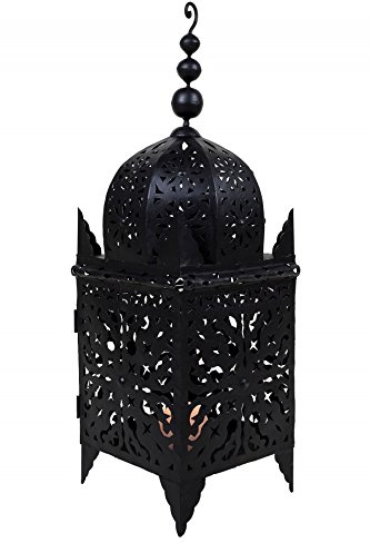 Orientalische Laterne Frane handgefertigt aus Metall in Schwarz 65 cm