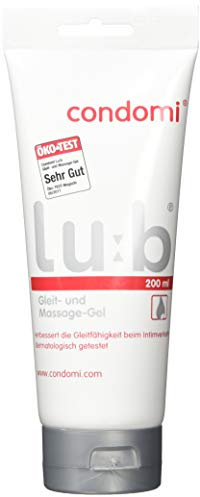 Condomi Lu:b Gleitgel und Massage-Gel 200 ml - Natürliche Feuchtigkeit - Gleitmittel pH-hautfreundlich auf Wasserbasis