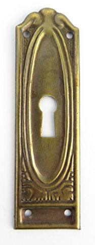 Clever-Deko Beschlag Messing Schlüsselloch Rosette Schrank Schublade Schranktür Messing senkrecht Jugendstil Raute