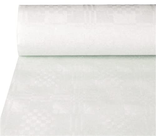 PAPSTAR 12540 Damast-Tischtuch, Rolle, 10 x 1 m, weiá, weiß