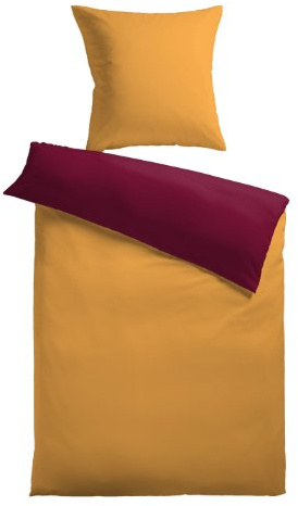 Mesana B-10683/38 Mikrofaser Wende-Bettwäsche Dream-Soft (Nicki), 80x80 + 135x200 cm, Terra/Bordeaux