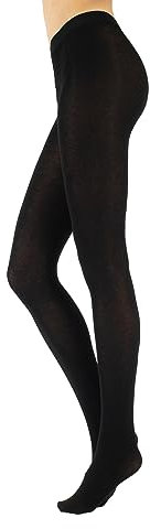 CALZITALY Kaschmirwolle Strumpfhose warme Winterstrumpfhose - dicke Strumpfhosen - 150 Den - S M L XL - Italienische Strumpfwaren,Schwarz,L