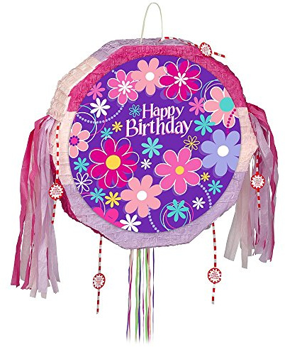 Unique Party - 40291 - Pinata - Fleurs pour Anniversaire avec Ficelle à Tirer