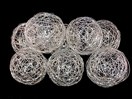 25 Home Decor 3'' Decorative Wire Ball Silver. Set of 8 Balls.