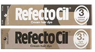 Refectocil Twin Pack Light Brown and Natural Brown Cream Hair Dye, 15ml X 2 by RefectoCil
