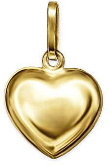 CLEVER SCHMUCK Goldener Damen Herz Anhänger 8 mm schlichte Form beidseitig leicht gewölbt geschlossen glänzend poliert 333 Gold 8 Karat im Schmucketui creme