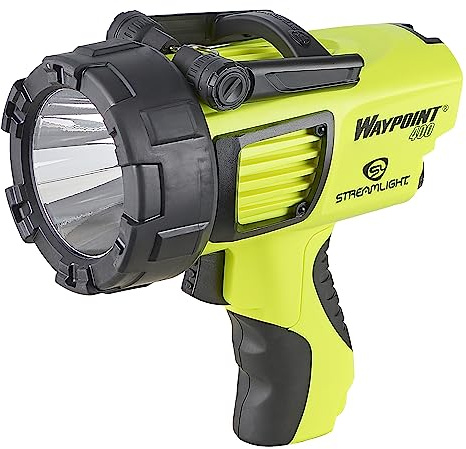 Streamlight 44910 WayPoint 400 1400-Lumen 400,000-Candela Rechargeable Handheld LED Spotlight for Outdoor, Marine, and Emergency Use, Yellow