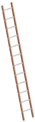 Layher 1029012 Verbundanlegeleiter 12 Sprossen, Holz-Aluminium-Anlegeleiter, Länge 3.50 m