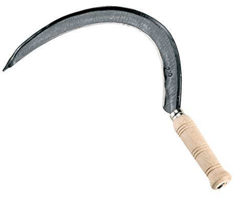 AUSONIA - Faucille ÉTROITE DE 160 GRAMMES avec Bord ET Lame FORGÉE en Acier AIGUISÉ MANUELLEMENT À Ruban avec Manche en Bois