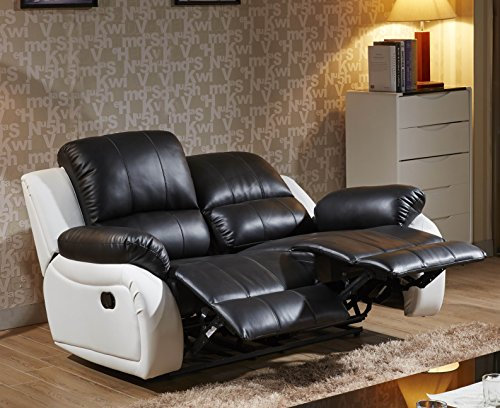 Mapo Möbel Voll-Leder Fernsehsofa Relaxsofa 2-Sitzer 5129-2-SW