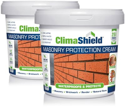 Smartseal Climashield Masonry Cream - 10 Litres - 25 Year Waterproof Protection - Professional Quality Brick & Masonry Sealer - Solvent-Free, Easy to Apply for Exterior & Interior Use