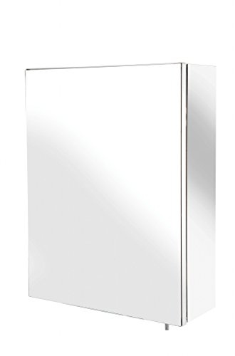 Croydex Avon Single Door Stainless Steel Bathroom Mirror Cabinet - Bathroom Wall Cabinet with One Fixed Shelf, Chrome Pin Handles for No Finger Marks and Comes Fully Assembled (30x40x12cm)